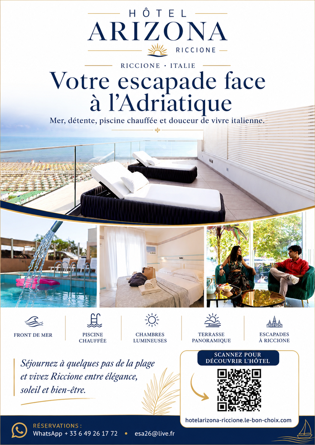 Flyer de l’Hôtel Arizona à Riccione